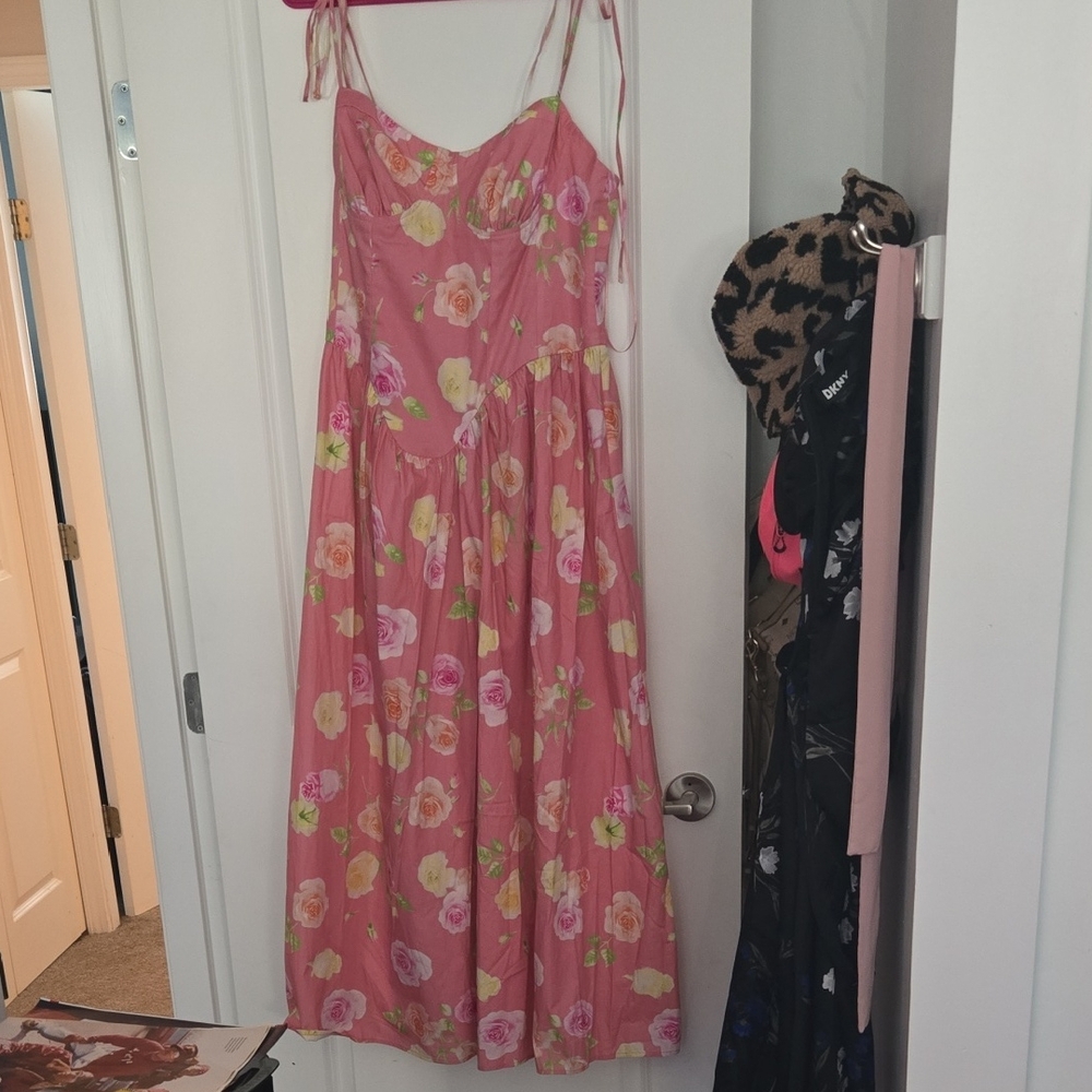 Floral Pink Strap Dress